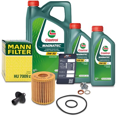 Mann-filter Ölfilter+Schraube+7 L Castrol Magnatec 5W-30 C2 für Toyota von MANN-FILTER