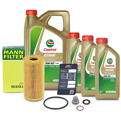 Mann-filter Ölfilter+Schraube+8 L Castrol 0W-40 A3/B4 für Nissan, Opel, Renault von MANN-FILTER