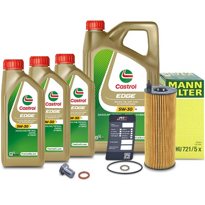 Mann-filter Ölfilter+Schraube+8 L Castrol 5W-30 M für BMW von MANN-FILTER