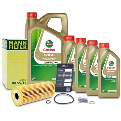 Mann-filter Ölfilter+Schraube+9 L Castrol 0W-40 A3/B4 für Ssangyong, VW von MANN-FILTER