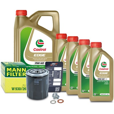 Mann-filter Ölfilter+Schraube+9 L Castrol 0W-40 A3/B4 für Hyundai, Kia von MANN-FILTER