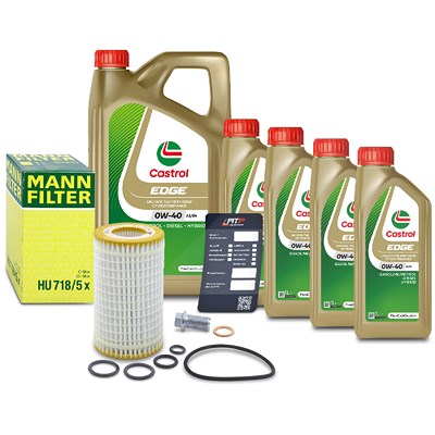 Mann-filter Ölfilter+Schraube+9 L Castrol 0W-40 A3/B4 für Mercedes-Benz von MANN-FILTER