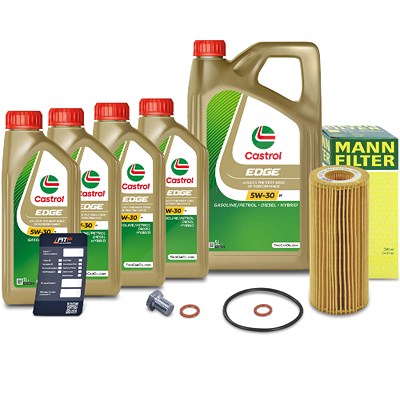 Mann-filter Ölfilter+Schraube+9 L Castrol 5W-30 M für BMW von MANN-FILTER