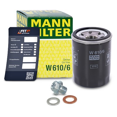 Mann-filter Ölfilter+Schraube+Ölwechselanhänger für Honda von MANN-FILTER