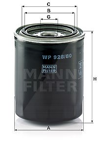 Mann-filter Ölfilter [Hersteller-Nr. WP928/80] für Ford, Mazda, Toyota, VW von MANN-FILTER