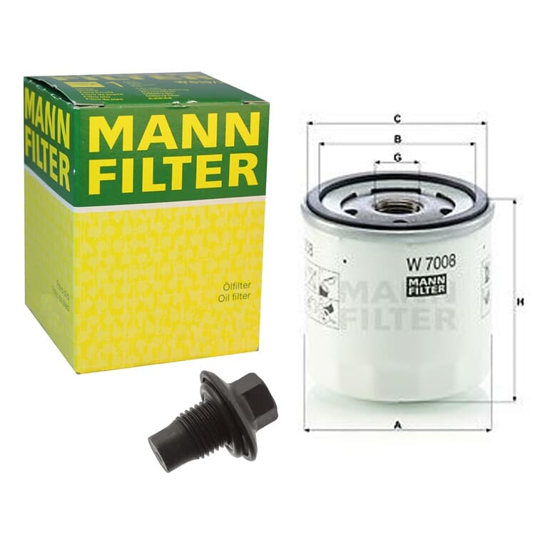 Mann ?lfilter+Febi ?lablassschraube+Dichtring Ford C-Max Fiesta Focus Volvo C30 V60 S40 von MANN-FILTER