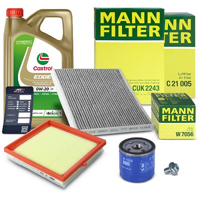 Mann-filter Inspektionspaket Set A + 5l 0W-20 C5 Motoröl für Opel von MANN-FILTER