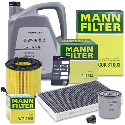 Mann-filter Inspektionspaket Set A + 5l 0W-20 IV FE Motoröl für Audi Mann-filter Inspektionspaket Set A + 5l 0W-20 IV FE Motoröl für Audi von MANN-FILTER
