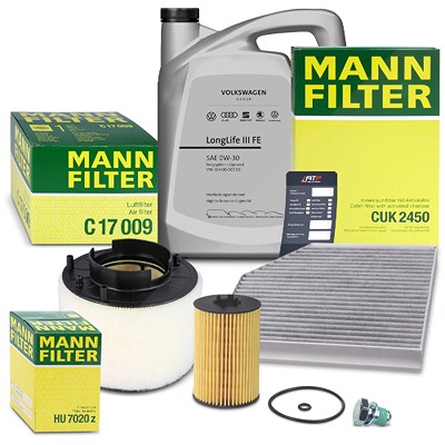 Mann-filter Inspektionspaket Set A + 5l 0W-30 Motoröl für Audi von MANN-FILTER