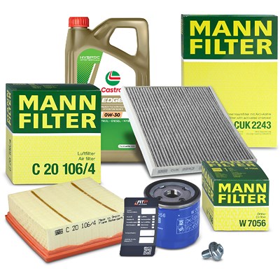 Mann-filter Inspektionspaket Set A + 5l 0W-30 Motoröl für Opel von MANN-FILTER