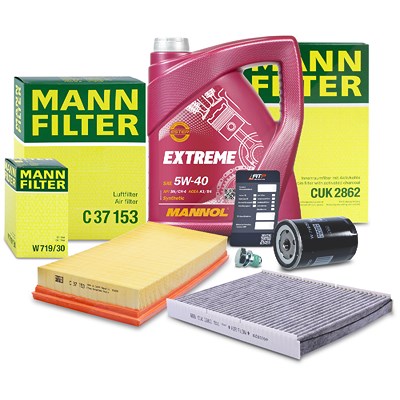 Mann-filter Inspektionspaket Set A + 5l 5W-40 Motoröl für Audi, Skoda, VW von MANN-FILTER