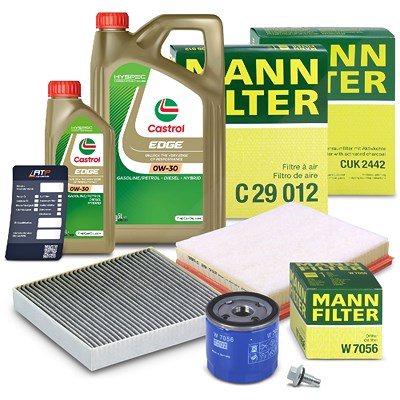 Mann-filter Inspektionspaket Set A + 6l 0W-30 Motoröl für Opel von MANN-FILTER