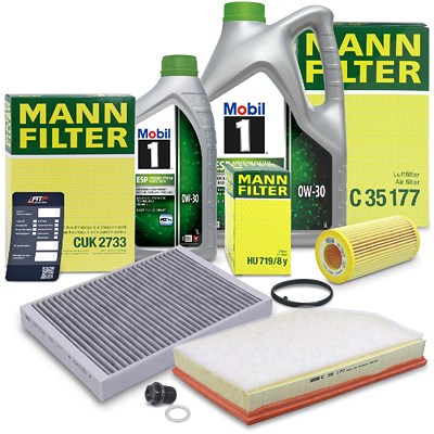 Mann-filter Inspektionspaket Set A + 6l 0W-30 Motoröl für Volvo von MANN-FILTER