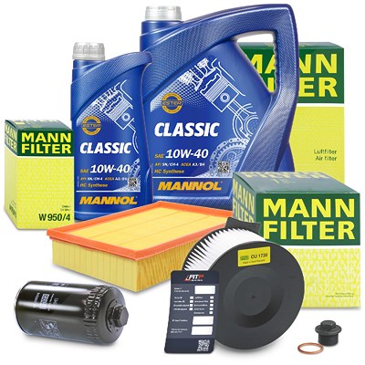 Mann-filter Inspektionspaket Set A + 6l 10W-40 Motoröl für VW von MANN-FILTER