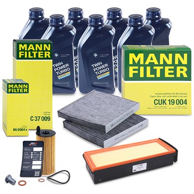 Mann-filter Inspektionspaket Set A + 7l 0W-30 Motoröl für Alpina, BMW von MANN-FILTER