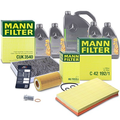 Mann-filter Inspektionspaket Set A + 9l 5W-30 Motoröl für Mercedes-Benz von MANN-FILTER
