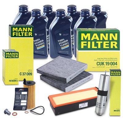 Mann-filter Inspektionspaket Set B + 7l 0W-30 Motoröl für Alpina, BMW von MANN-FILTER