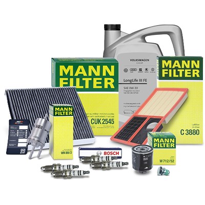 Mann-filter Inspektionspaket Set D + 5l 0W-30 Motoröl für Seat, Skoda, VW von MANN-FILTER