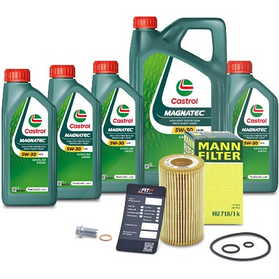 Mann-filter Ölfilter+Schraube+9 L Castrol Magnatec 5W-30 A3/B4 für Mercedes-Benz von MANN-FILTER