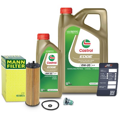 Mann-filter Ölfilter + 6l 0W-20 Motoröl für Audi, Cupra, Seat, Skoda, VW von MANN-FILTER
