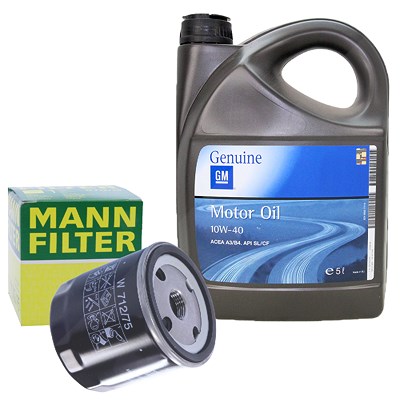 Mann-filter Ölfilter+5L Original 10W-40 für Opel von MANN-FILTER