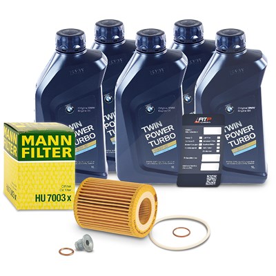 Mann-filter Ölfilter + 5l 0W-30 Motoröl für BMW von MANN-FILTER