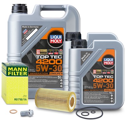 Mann-filter Ölfilter + 7l 5W-30 Motoröl für Jeep, Mercedes-Benz von MANN-FILTER