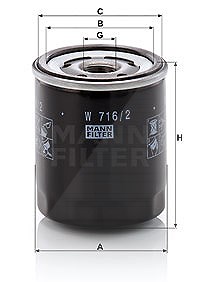 Mann-filter Ölfilter [Hersteller-Nr. W716/2] für Alfa Romeo, Fiat, Jeep von MANN-FILTER