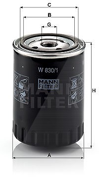 Mann-filter Ölfilter [Hersteller-Nr. W830/1] für Ford, Seat, VW von MANN-FILTER