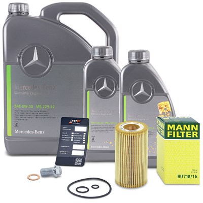 Mann-filter Ölwechsel Set + 7l 5W-30 Motoröl für Jeep, Mercedes-Benz von MANN-FILTER