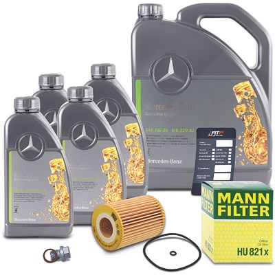 Mann-filter Ölwechsel - Set inkl. 9l 5W-30 Motoröl für Mercedes-Benz von MANN-FILTER
