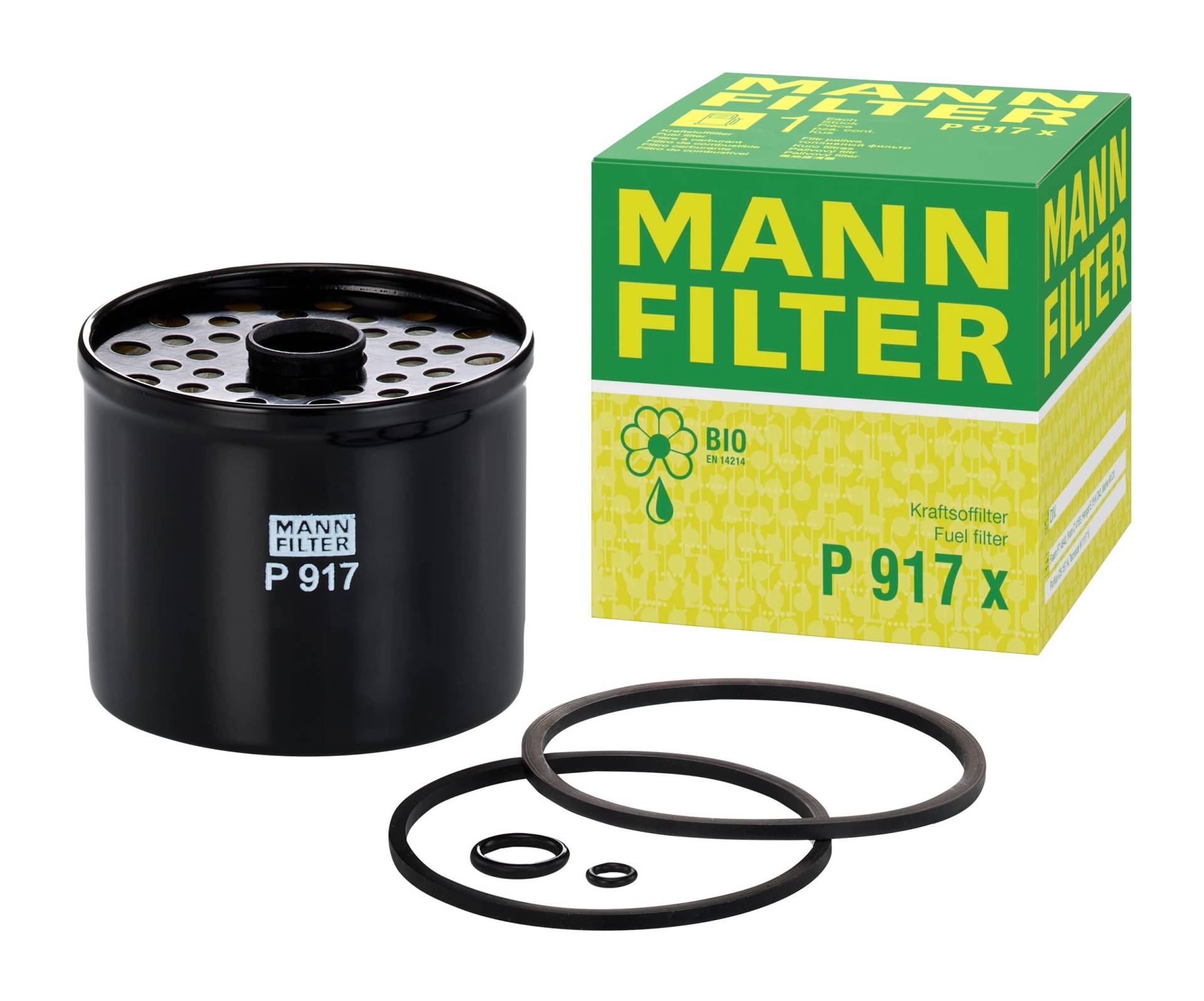MANN-FILTER P 917/1 x - Kraftstofffilter Satz mit Dichtung / Dichtungssatz Kraftstofffilter – Für LKW, Busse und Nutzfahrzeuge von MANN-FILTER
