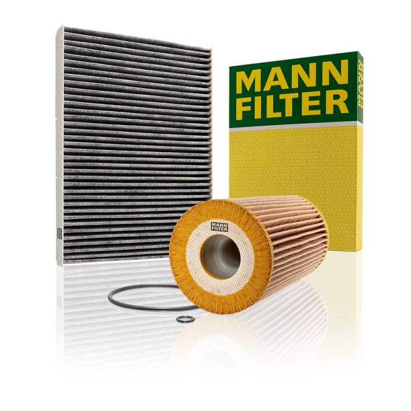 Original MANN-FILTER Set aus 1x Innenraumfilter CUK 2862 und 1x Ölfilter HU 726/2 x - Für PKW, mit Aktivkohle Pollenfilter von AUTDER