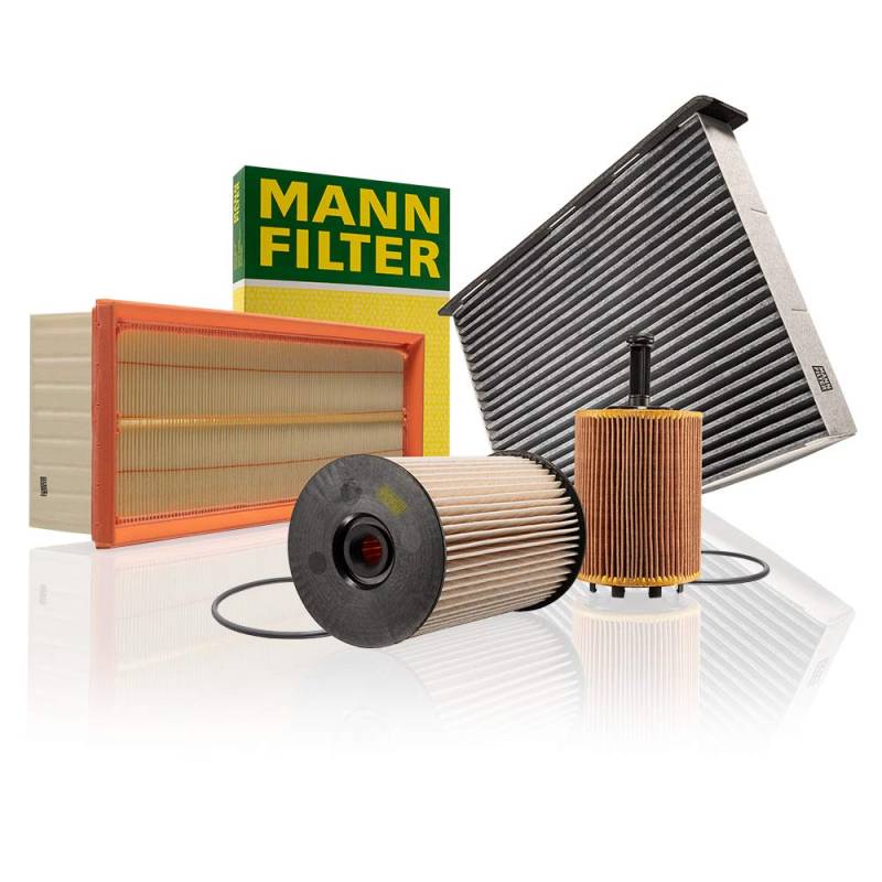 Original MANN-FILTER Wartungspaket aus 1x Luftfilter C 35 154, 1x Kraftstofffilter PU 825 x, 1x Innenraumfilter CUK 2939 und 1x Ölfilter HU 719/7 x - Für PKW von MANN-FILTER