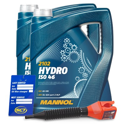 10 L Hydro ISO 46 Hydrauliköl + Ölwechsel-Anhänger + Einfülltrich MN2102-5 von MANNOL