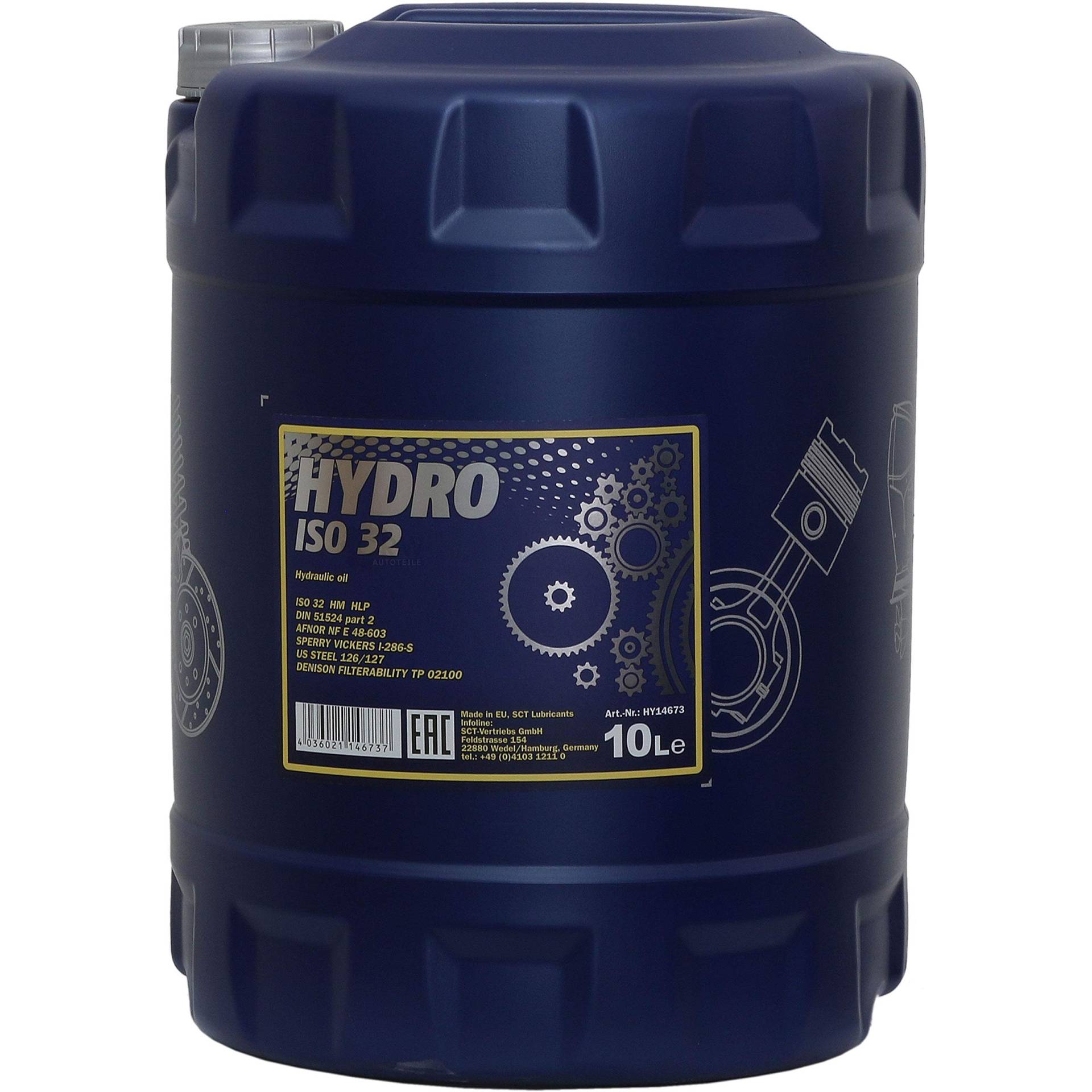 10 Liter Original MANNOL Hydrauliköl Hydro ISO 32 Hydraulic Fluid von MANNOL