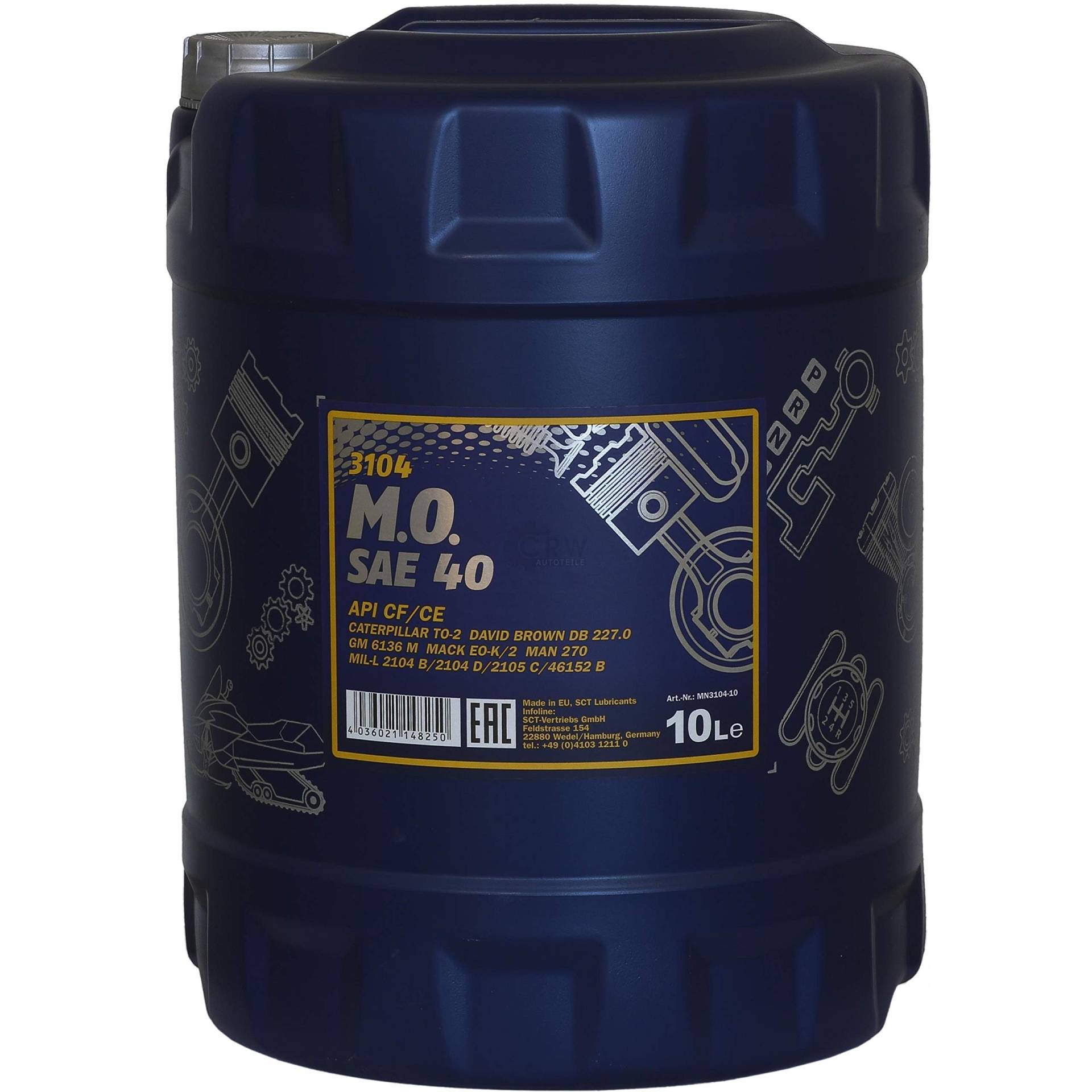 10 Liter Original MANNOL M.O. SAE 40 API CF/CE Industrieöl Oil Motoröl 10 Liter Original MANNOL M.O. SAE 40 API CF/CE Industrieöl Oil Motoröl von MANNOL