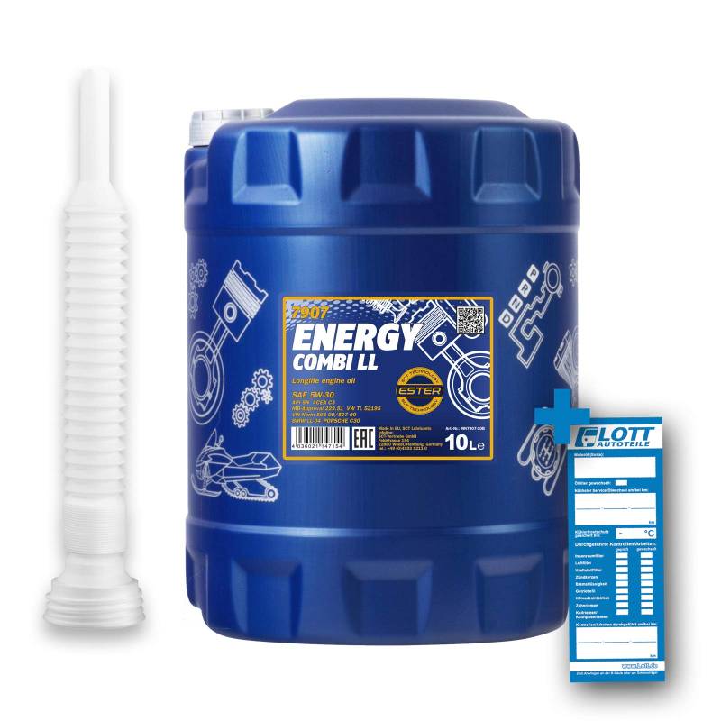 MANNOL 10L MOTORÖL Energy Combi LL 5W-30 + AUSLAUFSCHLAUCH von MANNOL
