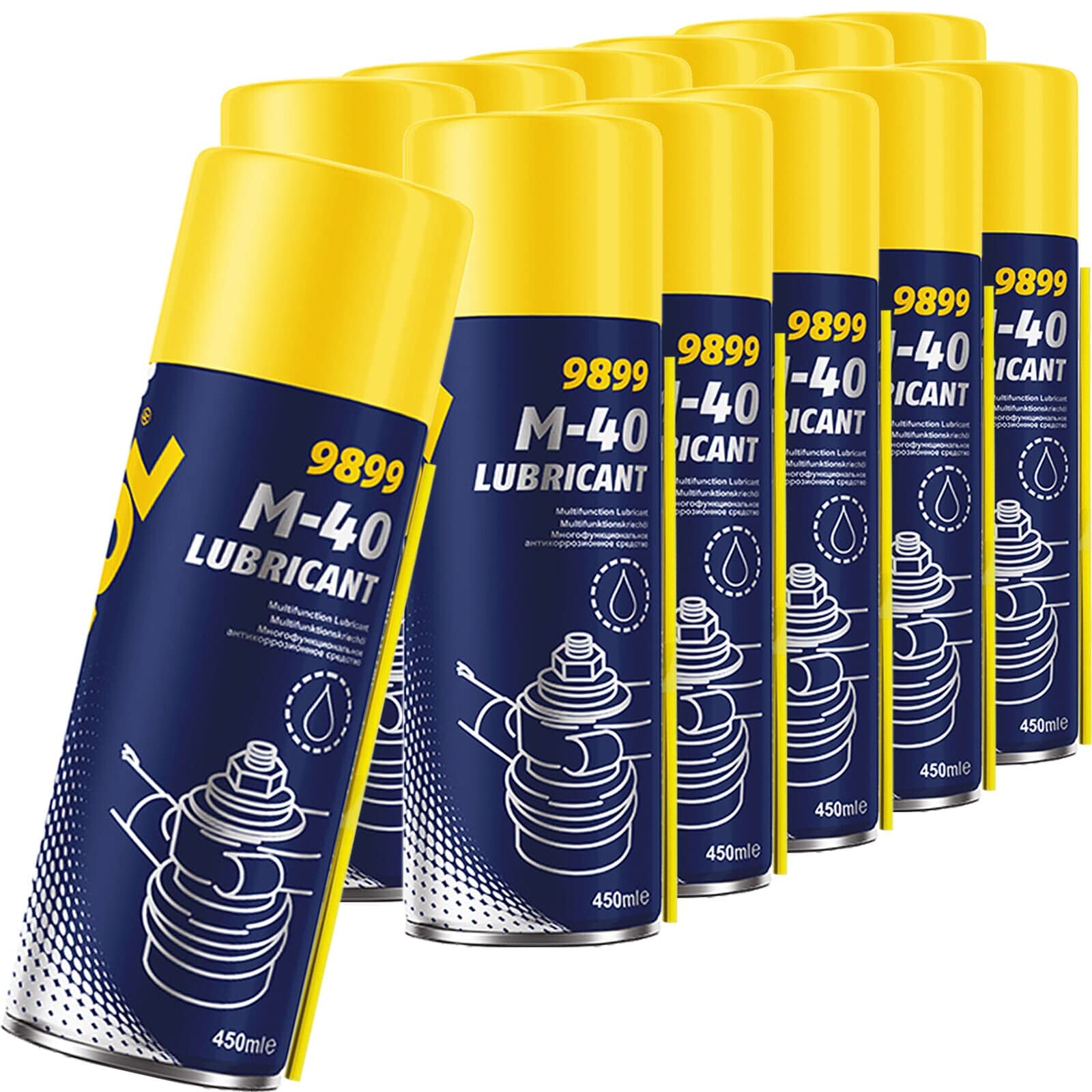 MANNOL 12 x 450ml 9899 M-40 Multifunktion/Kriechöl Rostlöser Multifunktionspray von MANNOL