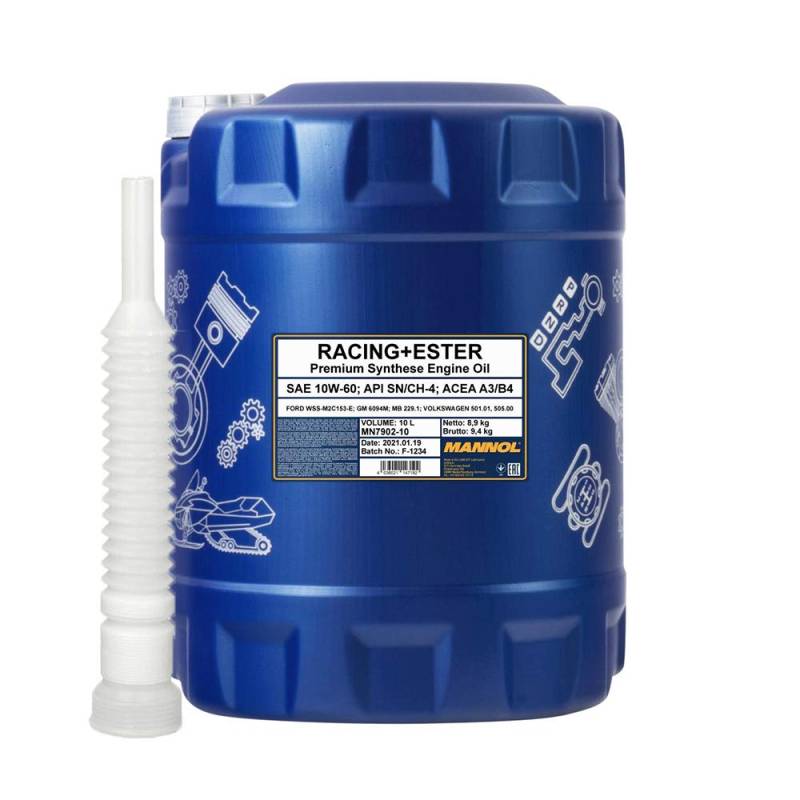 1x10 Liter MANNOL Racing+Ester 10W-60 ink .Ablaufschlauch von MANNOL