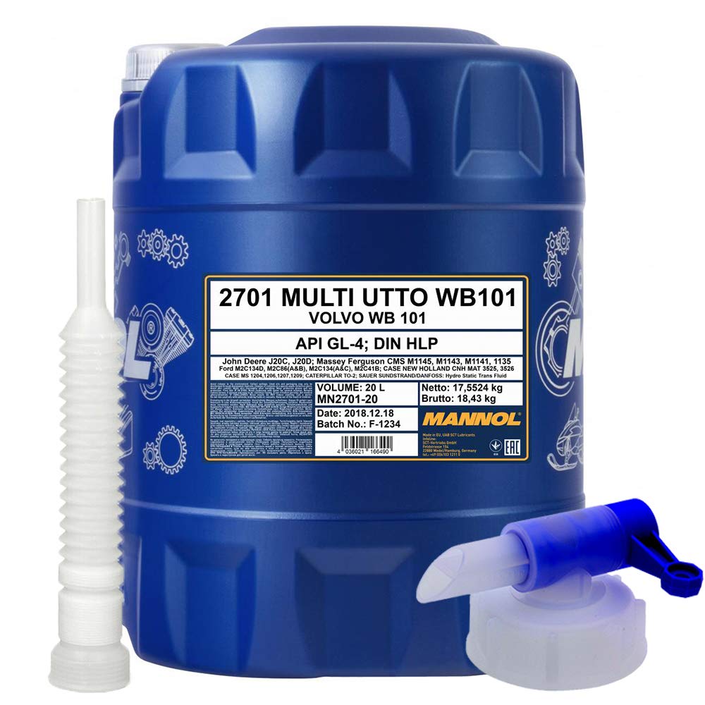 1x20 Liter MANNOL Multi UTTO WB 101 API GL-4 + Hahn + Schlauch 1x20 Liter MANNOL Multi UTTO WB 101 API GL-4 + Hahn + Schlauch von MANNOL