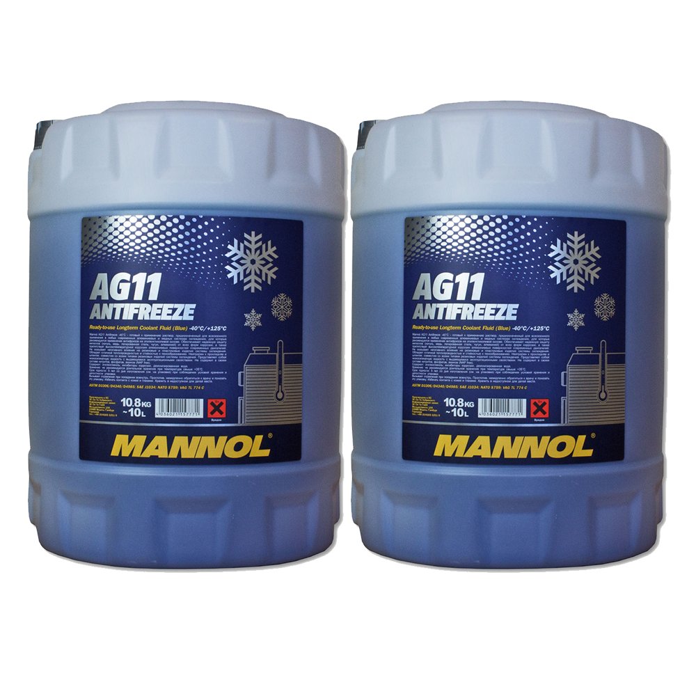 MANNOL 2 x 10L AG11 Antifreeze/Kühlerfrostschutz -40 Grad Ready-Mix Blau G11 MANNOL 2 x 10L AG11 Antifreeze/Kühlerfrostschutz -40 Grad Ready-Mix Blau G11 von MANNOL