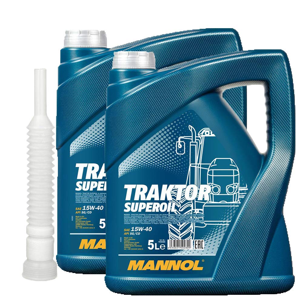 2 x5l, MANNOL 7406 Traktor Superoil 15W-40 Schlepper Oldtimer Öl + Ausgießer 2 x5l, MANNOL 7406 Traktor Superoil 15W-40 Schlepper Oldtimer Öl + Ausgießer von MANNOL