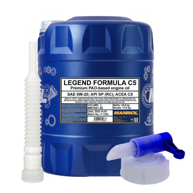 20 Liter, MANNOL 7921 Legend Formula C5 0W-20 229.71 Motoröl von MANNOL