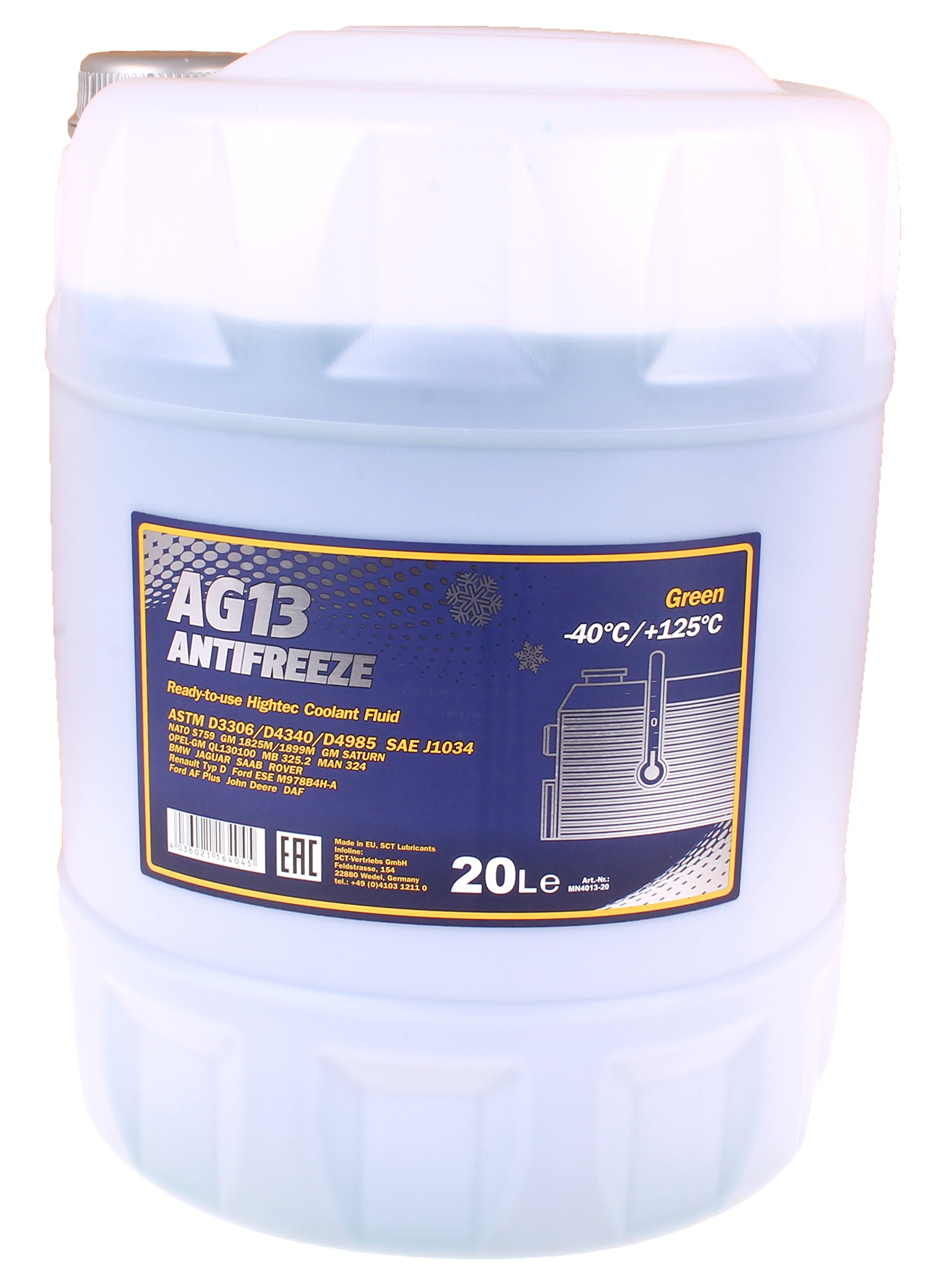 20 Liter MANNOL Kühlerfrostschutz grün | AG13 | -40°C Kühlflüssigkeit | schützt gegen Korrosion von MANNOL