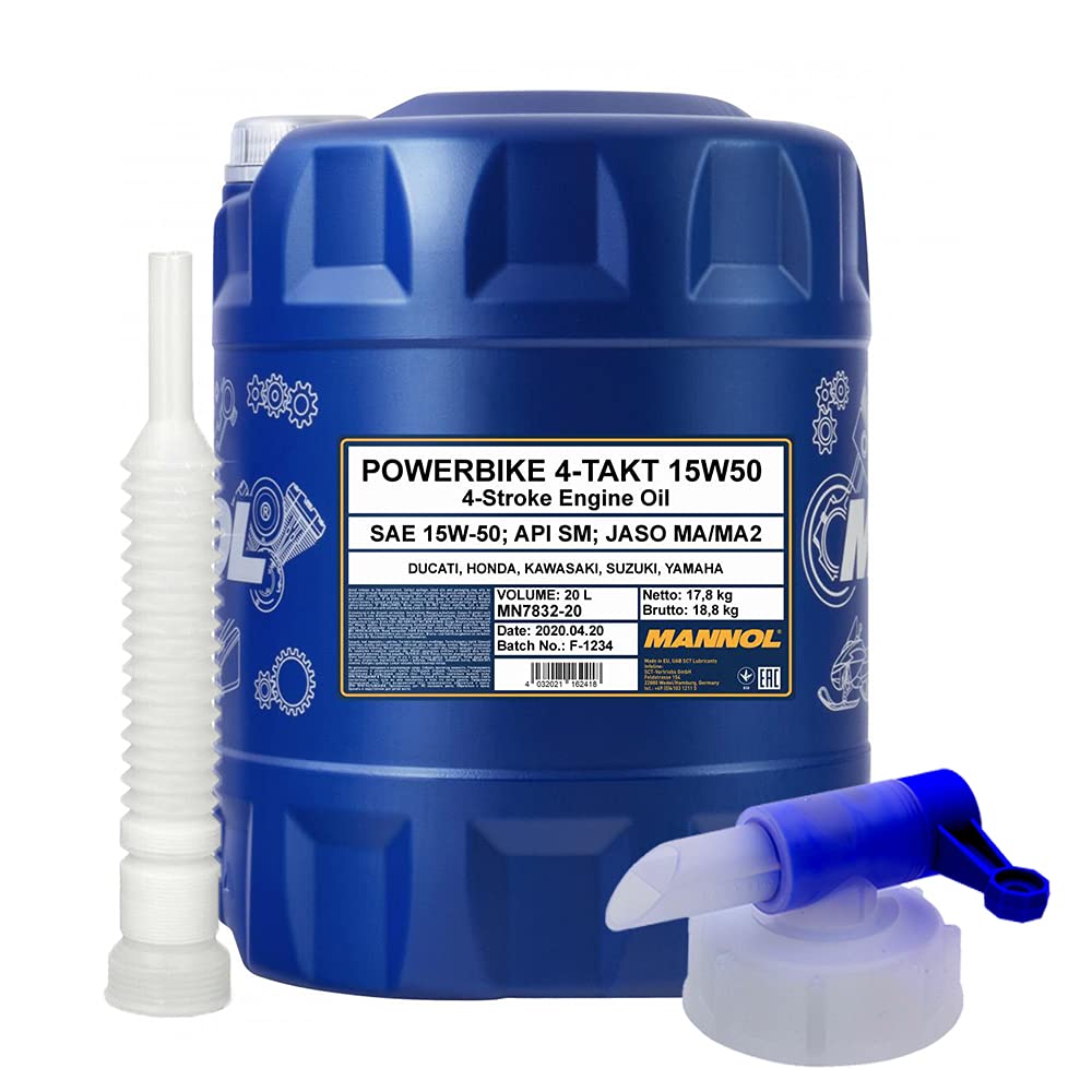 20l, MANNOL 7832 4-Takt Powerbike 15W-50 MA2 + Ausgießer + Zapfhahn 20l, MANNOL 7832 4-Takt Powerbike 15W-50 MA2 + Ausgießer + Zapfhahn von MANNOL