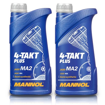 Mannol 2x 1 L 4-Takt Plus Motoröl [Hersteller-Nr. MN7202-1] von MANNOL