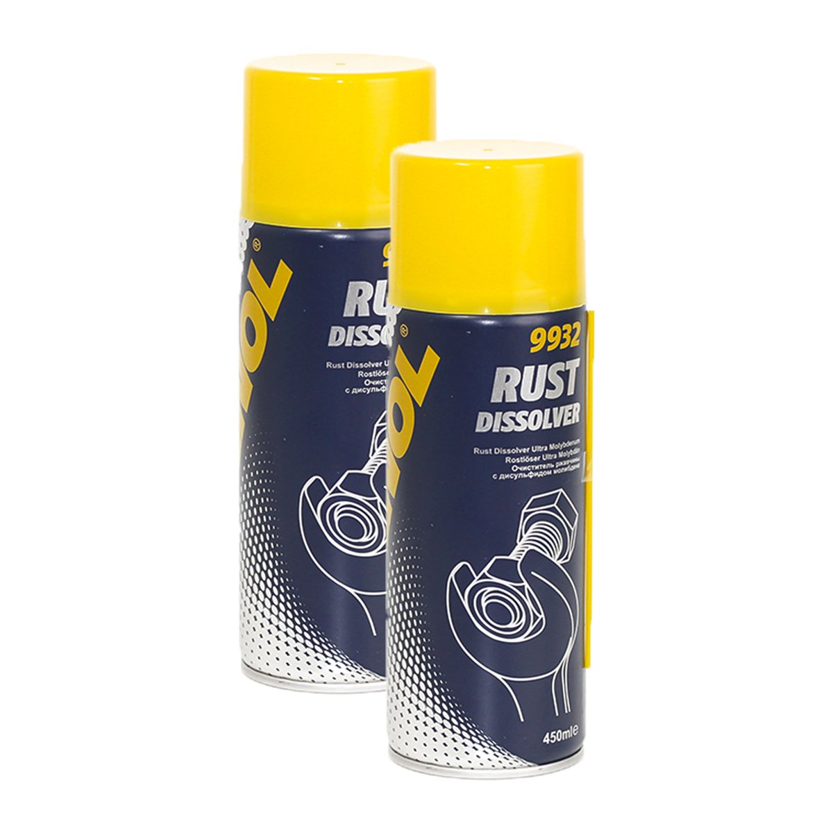 2x MANNOL 9932 Rust Dissolver Rostlöser Spray Ultra Molybden 450ml von MANNOL