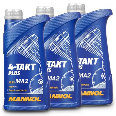 Mannol 3x 1 L 4-Takt Plus Motoröl [Hersteller-Nr. MN7202-1] von MANNOL