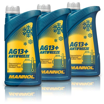 Mannol 3x 1 L Antifreeze AG13+ Advanced Kühlerfrostschutzmittel [Hersteller-Nr. MN4114-1] von MANNOL